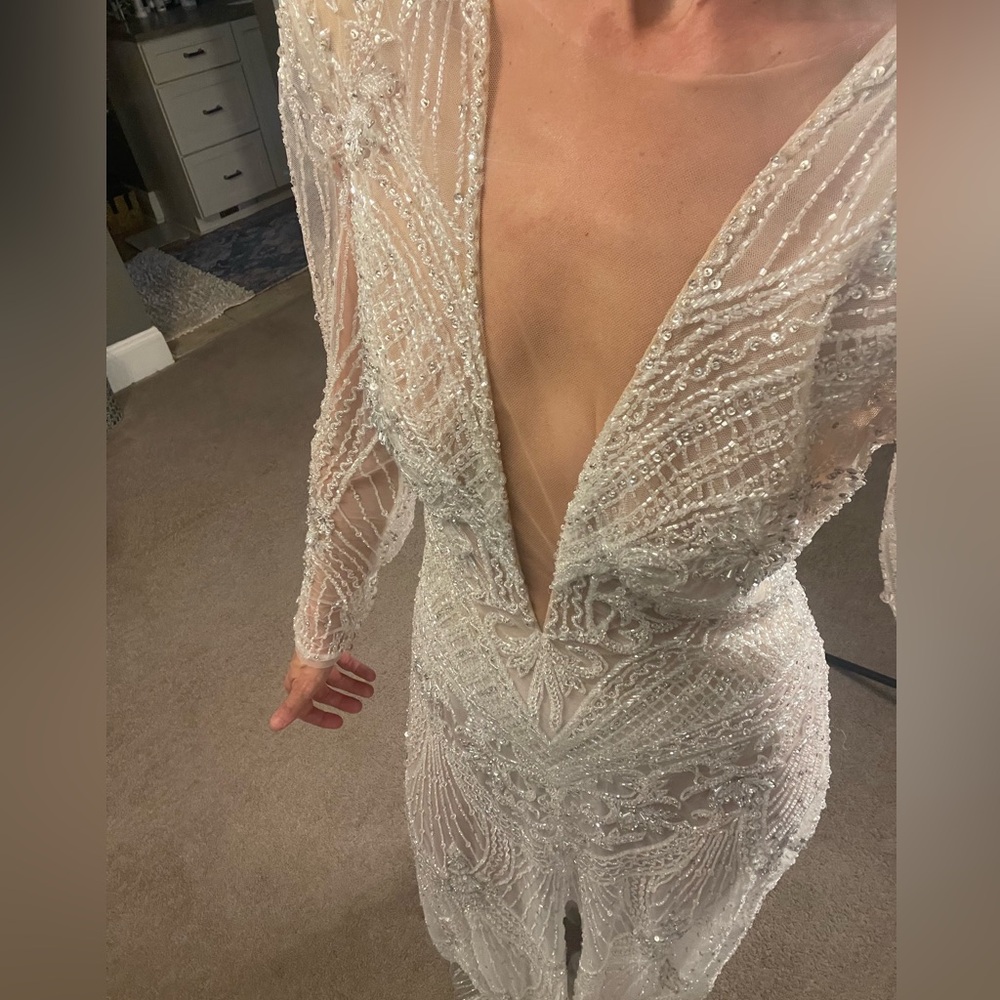 Albina Dyla inspired Couture Custom Lace Beaded Wedding/Prom Gown - Picture 8 of 13
